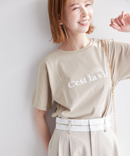 ROPE' PICNIC（ロペピクニック）の「RENU/ロゴTシャツ（Tシャツ/カットソー・レディース・ベージュ/ブラック/ホワイト系その他/ホワイト/ホワイト系その他4/ホワイト系その他3・40/38）」の6枚目の写真