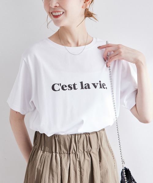 ROPE' PICNIC（ロペピクニック）の「RENU/ロゴTシャツ（Tシャツ/カットソー・レディース・ベージュ/ブラック/ホワイト系その他/ホワイト/ホワイト系その他4/ホワイト系その他3・40/38）」の2枚目の写真