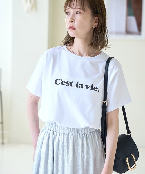 ROPE' PICNIC（ロペピクニック）の「RENU/ロゴTシャツ（Tシャツ/カットソー・レディース・ベージュ/ブラック/ホワイト系その他/ホワイト/ホワイト系その他4/ホワイト系その他3・40/38）」の4枚目の写真