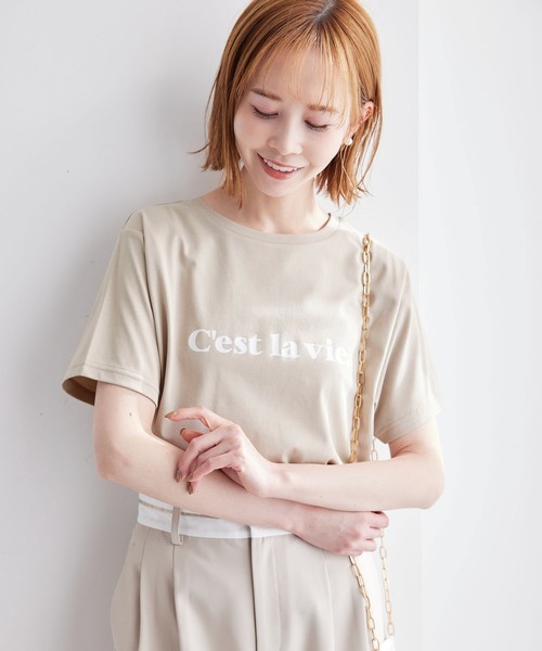 ROPE' PICNIC（ロペピクニック）の「RENU/ロゴTシャツ（Tシャツ/カットソー・レディース・ベージュ/ブラック/ホワイト系その他/ホワイト/ホワイト系その他4/ホワイト系その他3・40/38）」の15枚目の写真