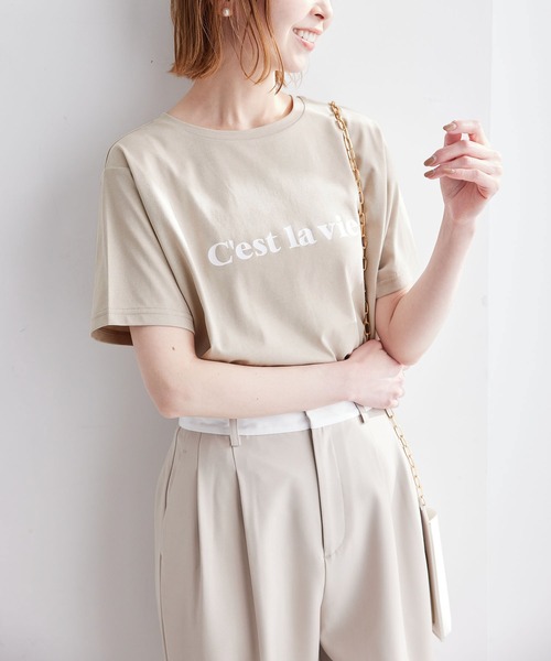 ROPE' PICNIC（ロペピクニック）の「RENU/ロゴTシャツ（Tシャツ/カットソー・レディース・ベージュ/ブラック/ホワイト系その他/ホワイト/ホワイト系その他4/ホワイト系その他3・40/38）」の16枚目の写真