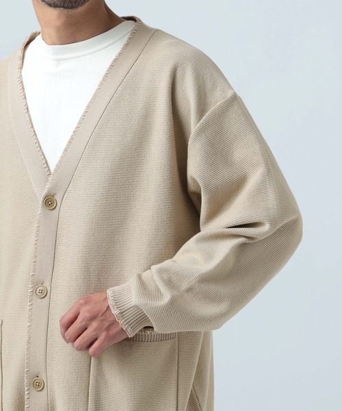 BAYFLOW（ベイフロー）の「ステッチニットカーディガン（カーディガン/ボレロ・メンズ・ブラック/ベージュ・LARGE/MEDIUM）」の9枚目の写真