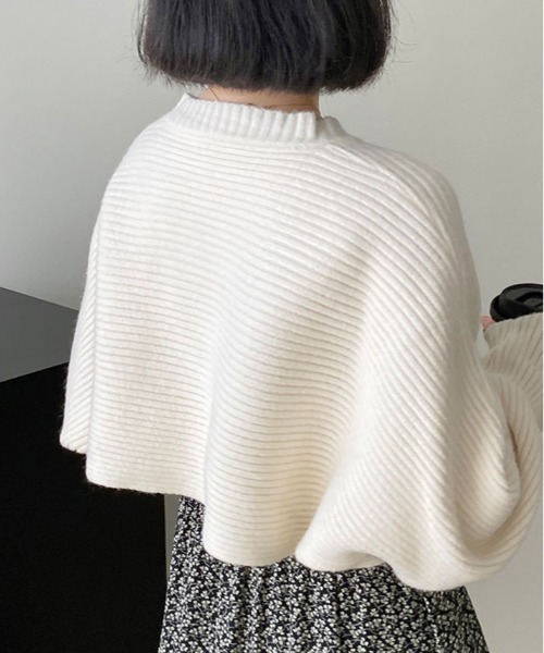kirakiraShop(キラキラショップ)の「横リブ ボレロ ニット カーディガン(ニット/セーター・レディース・パープル/ライトパープル/チャコール/ホワイト・FREE)」の6枚目の写真