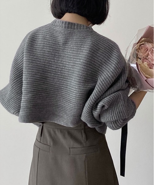 kirakiraShop(キラキラショップ)の「横リブ ボレロ ニット カーディガン(ニット/セーター・レディース・パープル/ライトパープル/チャコール/ホワイト・FREE)」の17枚目の写真