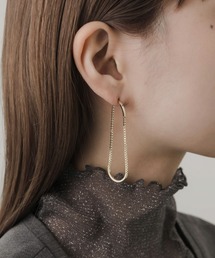 SMELLY | メタルカーブチェーンコンビピアス(ピアス（両耳用）)