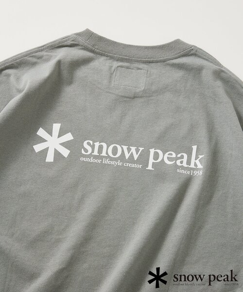 JOURNAL STANDARD relume(ジャーナルスタンダード レリューム)の「【SNOWPEAK / スノーピーク】別注 ロゴプリント Tシャツ(Tシャツ/カットソー・メンズ・パープル/カーキ/アイボリー/グリーン/ホワイト・LARGE/MEDIUM/SMALL)」の4枚目の写真
