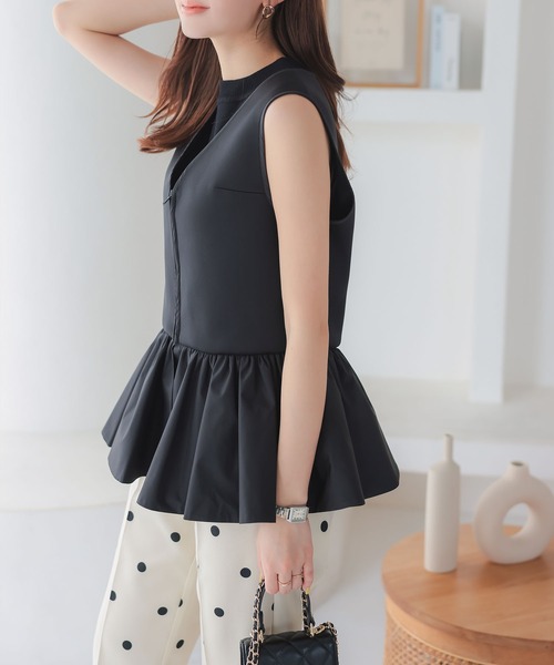 KOBE LETTUCE（コウベレタス）の「ダンボールペプラムVネックベスト