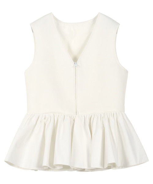 KOBE LETTUCE(コウベレタス)の「ダンボールペプラムVネックベスト(ベスト・レディース・ブラック/オフホワイト・M)」の11枚目の写真