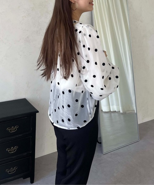 【美品】SONO チュール ドットオーガンジーレイヤードブラウス 美品】SONO チュール ドットオーガンジーレイヤードブラウス