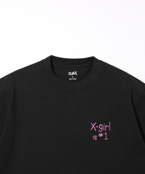 X-girl（エックスガール）の「X-girl FLAG S/S TEE（Tシャツ/カットソー・レディース・ブラック/ホワイト・S/M/L/XL）」の5枚目の写真