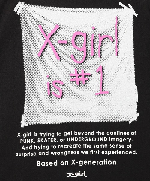 X-girl（エックスガール）の「X-girl FLAG S/S TEE（Tシャツ/カットソー・レディース・ブラック/ホワイト・S/M/L/XL）」の7枚目の写真