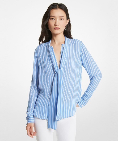 MICHAEL KORS マイケルコース アイボリー Vネック シャツ XS 公式アウトレット】Vネック スナップ ポロ ドレス - ▷ ウェア