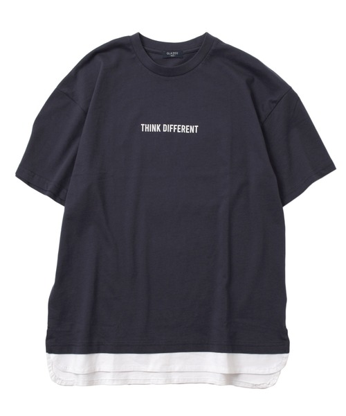 GLAZOS(グラソス)の「【大人向けサイズあり】裾ラウンドレイヤード半袖Tシャツ(Tシャツ/カットソー・キッズ・ネイビー/ライトグレー/ライトブルー/ブラック・140cm/150cm/160cm/170cm)」の4枚目の写真