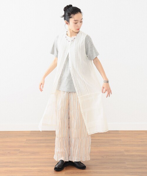 BEAMS BOY（ビームスボーイ）の「BEAMS BOY / ヴィンテージ レース ピンタック ノースリーブ（ワンピース・レディース・ブラック/オフホワイト/クリーム・ONE SIZE）」の12枚目の写真