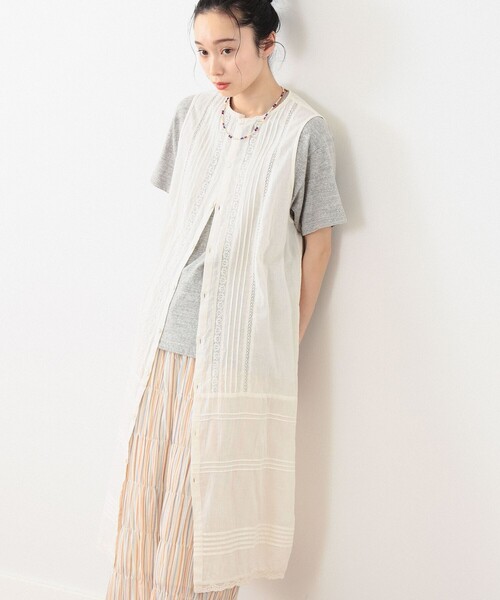 BEAMS BOY（ビームスボーイ）の「BEAMS BOY / ヴィンテージ レース ピンタック ノースリーブ（ワンピース・レディース・ブラック/オフホワイト/クリーム・ONE SIZE）」の14枚目の写真