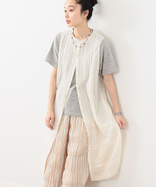 BEAMS BOY（ビームスボーイ）の「BEAMS BOY / ヴィンテージ レース ピンタック ノースリーブ（ワンピース・レディース・ブラック/オフホワイト/クリーム・ONE SIZE）」の15枚目の写真
