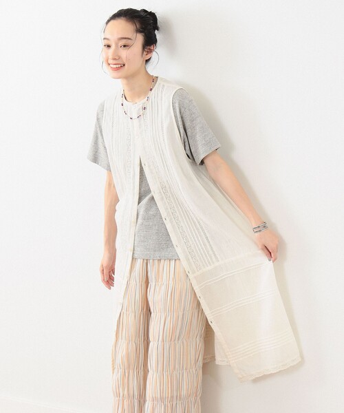 BEAMS BOY（ビームスボーイ）の「BEAMS BOY / ヴィンテージ レース ピンタック ノースリーブ（ワンピース・レディース・ブラック/オフホワイト/クリーム・ONE SIZE）」の16枚目の写真