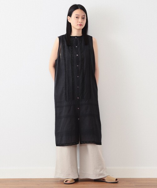BEAMS BOY（ビームスボーイ）の「BEAMS BOY / ヴィンテージ レース ピンタック ノースリーブ（ワンピース・レディース・ブラック/オフホワイト/クリーム・ONE SIZE）」の19枚目の写真