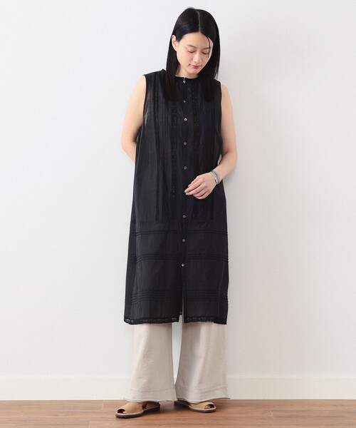 BEAMS BOY（ビームスボーイ）の「BEAMS BOY / ヴィンテージ レース ピンタック ノースリーブ（ワンピース・レディース・ブラック/オフホワイト/クリーム・ONE SIZE）」の20枚目の写真
