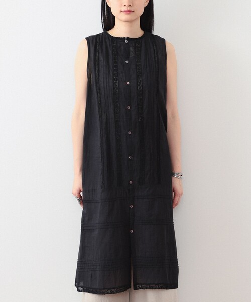 BEAMS BOY（ビームスボーイ）の「BEAMS BOY / ヴィンテージ レース ピンタック ノースリーブ（ワンピース・レディース・ブラック/オフホワイト/クリーム・ONE SIZE）」の21枚目の写真