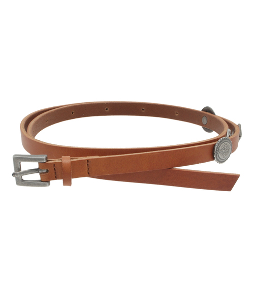 JENEVIEVE（ジュヌヴィエーヴ）の「コンチョパーツナローベルト（ベルト・レディース・アイボリー/ブラック/ベージュ・FREE）」の3枚目の写真