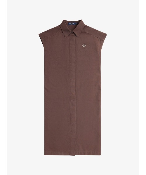 美品✨FRED PERRY Sleeveless Shirt Dress 10 FRED PERRY/フレッドペリー】SLEEVELESS SHIRT DRESS（BLACK）
