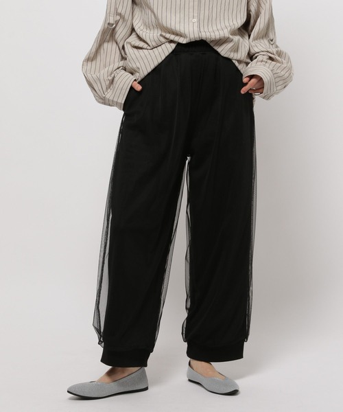 niko and...(ニコアンド)の「チュールスウェットパンツ(スウェットパンツ・レディース・ライトグレー/アイボリー/ブラック・FREE)」の2枚目の写真