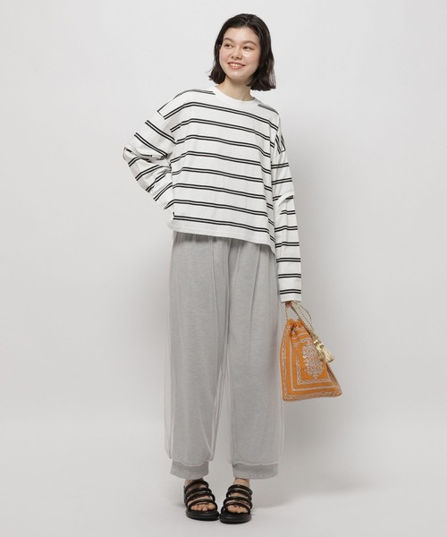 niko and...(ニコアンド)の「チュールスウェットパンツ(スウェットパンツ・レディース・ライトグレー/アイボリー/ブラック・FREE)」の5枚目の写真