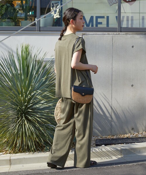 FREAK'S STORE（フリークスストア）の「WEB限定　ハイツイスト ストレッチ フライス ノースリーブ セットアップ（セットアップ・レディース・ブラウン/レッド/ブラック/オリーブ/ナチュラル/ブルー・SMALL/MEDIUM）」の9枚目の写真