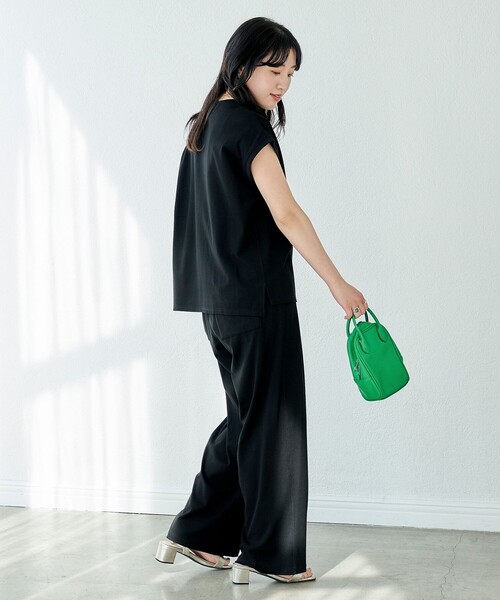 FREAK'S STORE（フリークスストア）の「WEB限定　ハイツイスト ストレッチ フライス ノースリーブ セットアップ（セットアップ・レディース・ブラウン/レッド/ブラック/オリーブ/ナチュラル/ブルー・SMALL/MEDIUM）」の13枚目の写真