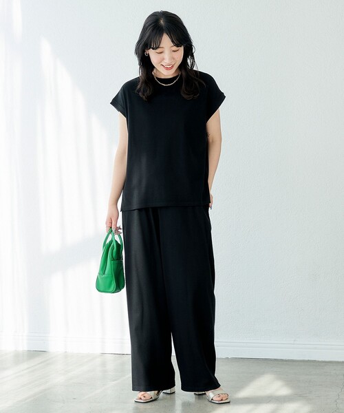 FREAK'S STORE（フリークスストア）の「WEB限定　ハイツイスト ストレッチ フライス ノースリーブ セットアップ（セットアップ・レディース・ブラウン/レッド/ブラック/オリーブ/ナチュラル/ブルー・SMALL/MEDIUM）」の14枚目の写真