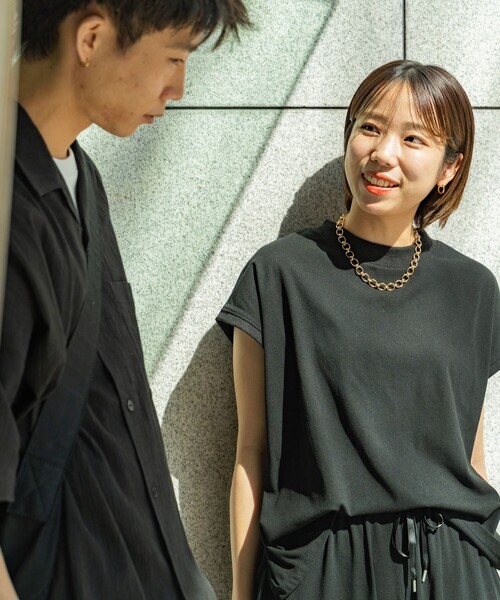 FREAK'S STORE（フリークスストア）の「WEB限定　ハイツイスト ストレッチ フライス ノースリーブ セットアップ（セットアップ・レディース・ブラウン/レッド/ブラック/オリーブ/ナチュラル/ブルー・SMALL/MEDIUM）」の17枚目の写真