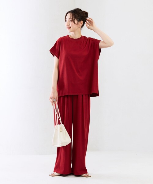 FREAK'S STORE（フリークスストア）の「WEB限定　ハイツイスト ストレッチ フライス ノースリーブ セットアップ（セットアップ・レディース・ブラウン/レッド/ブラック/オリーブ/ナチュラル/ブルー・SMALL/MEDIUM）」の19枚目の写真