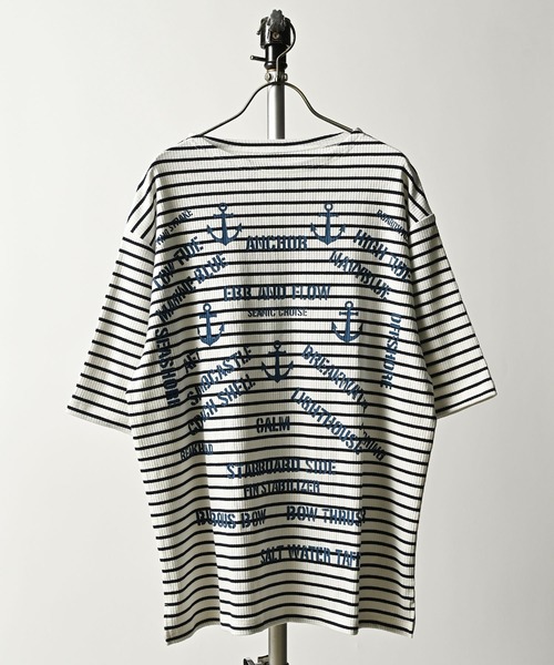 many men many mind(メニーメンメニーマインド)の「many men many mind /テレコボーダーマリンptバスクTee(Tシャツ/カットソー・メンズ・ネイビー系/ブラック系その他・MEDIUM/X-LARGE/LARGE)」の2枚目の写真