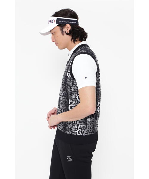 PEARLY GATES】コットンビーム×アモッサLS Vネックニットベスト