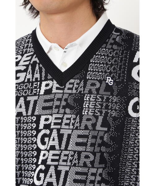 PEARLY GATES】コットンビーム×アモッサLS Vネックニットベスト