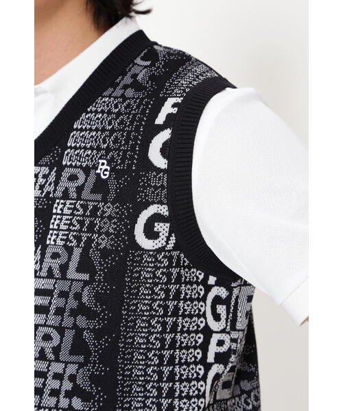 PEARLY GATES】コットンビーム×アモッサLS Vネックニットベスト