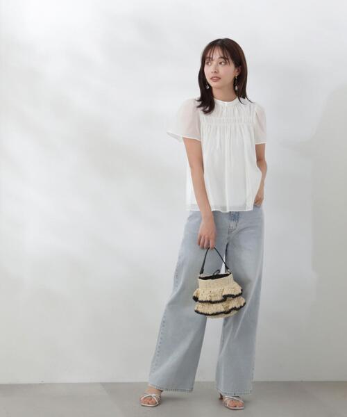 ブラウス シャツ シャーリングデザインシアーブラウス / 1214110500 レディース シャーリングデザインシアーブラウス / 1214110500（シャツ