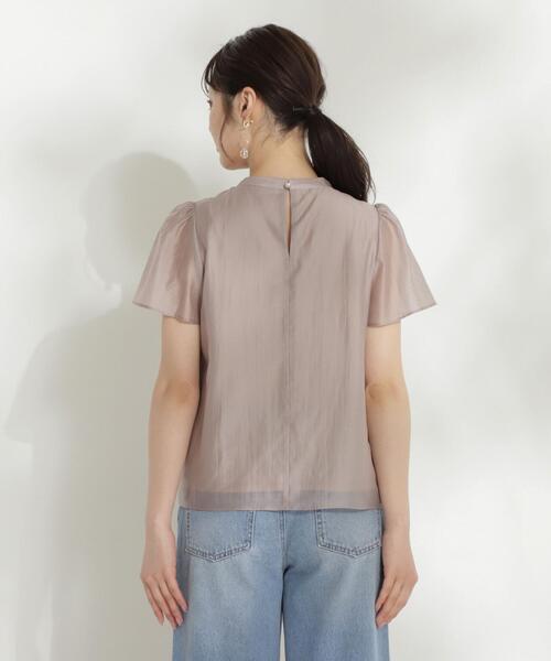PROPORTION BODY DRESSING（プロポーションボディドレッシング）の「シャーリングデザインシアーブラウス / 1214110500（シャツ/ブラウス・レディース・ネイビー/ホワイト系その他/ブラウン・SMALL/MEDIUM）」の4枚目の写真