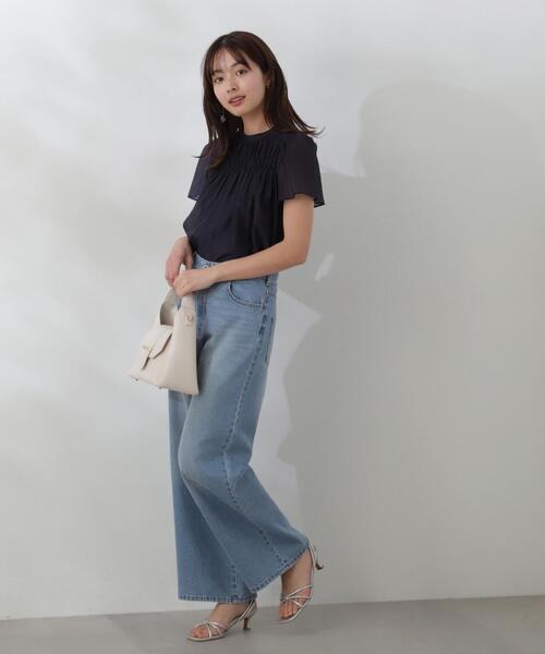 PROPORTION BODY DRESSING（プロポーションボディドレッシング）の「シャーリングデザインシアーブラウス / 1214110500（シャツ/ブラウス・レディース・ネイビー/ホワイト系その他/ブラウン・SMALL/MEDIUM）」の20枚目の写真