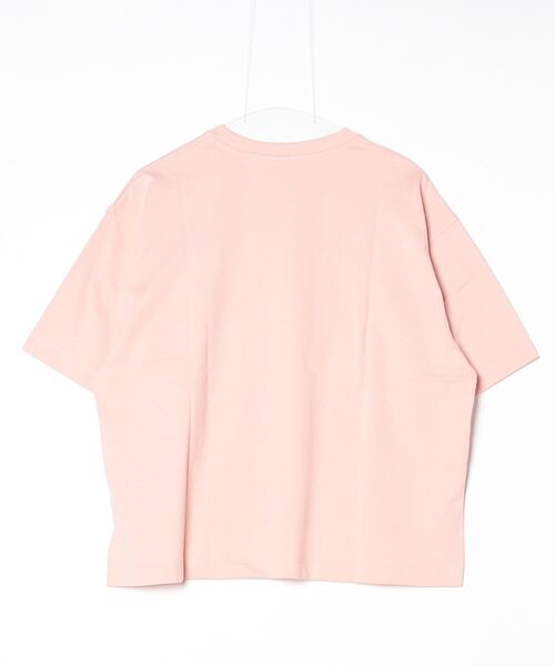 TIGORA(ティゴラ)の「ティゴラ TIGORA コットンオーバーサイズTシャツ フラワー(Tシャツ/カットソー・レディース・コーラル/ホワイト・S/M/L/XL)」の3枚目の写真