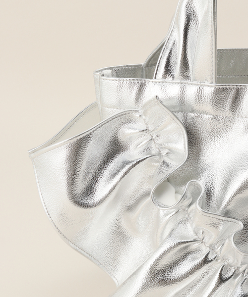 HELOYSE(エロイーズ)の「【HELOYSE/エロイーズ】Mercury PU leather S:トート(ショルダーバッグ・レディース・カーキ/シルバー・FREE)」の8枚目の写真