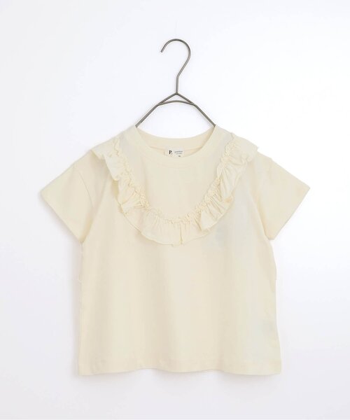 p.premier(ピードットプルミエ)の「フリルメロウTシャツ(Tシャツ/カットソー・キッズ・レッド/オフホワイト/グリーン/チャコール・80/130/140/90/100/110/120)」の2枚目の写真