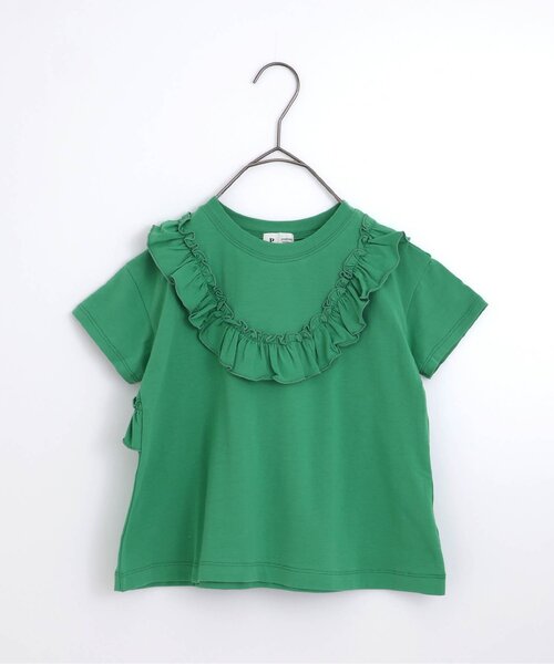 p.premier(ピードットプルミエ)の「フリルメロウTシャツ(Tシャツ/カットソー・キッズ・レッド/オフホワイト/グリーン/チャコール・80/130/140/90/100/110/120)」の1枚目の写真