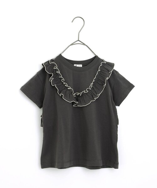 p.premier(ピードットプルミエ)の「フリルメロウTシャツ(Tシャツ/カットソー・キッズ・レッド/オフホワイト/グリーン/チャコール・80/130/140/90/100/110/120)」の3枚目の写真