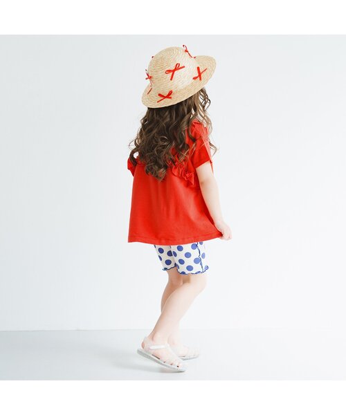 p.premier(ピードットプルミエ)の「フリルメロウTシャツ(Tシャツ/カットソー・キッズ・レッド/オフホワイト/グリーン/チャコール・80/130/140/90/100/110/120)」の6枚目の写真