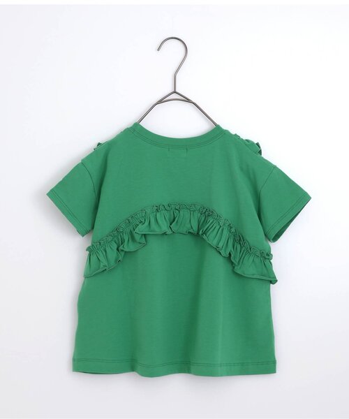 45R フリルメロウ刺繍デザイン ポロカラーカットソー