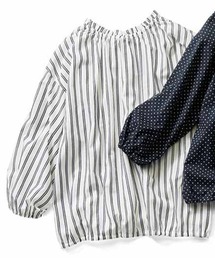 リブ　イン　コンフォート　前後２－ＷＡＹで着まわし抜群　ボックスシルエットのネックギャザートップス