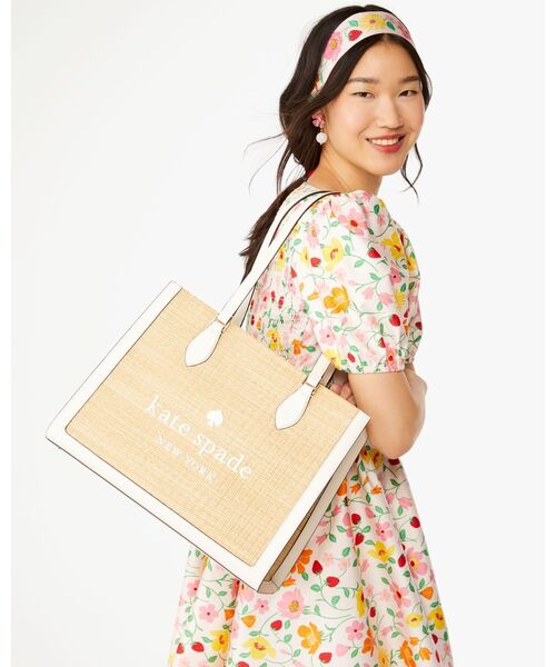 kate spade new york(ケイトスペード ニューヨーク)の「エリー ストロー ラージ トート(トートバッグ・レディース・ホワイト・ONESIZE)」の2枚目の写真