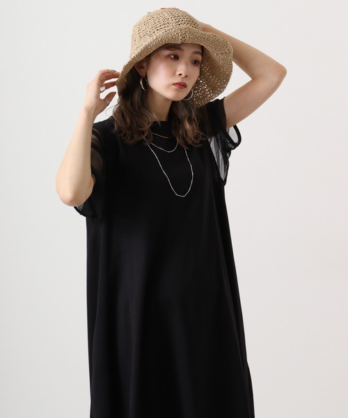 EGLANTINE(エグランティーヌ)の「Eglantine チュール切替ワンピース(ワンピース・レディース・ブラック/ブルー/モカ・40)」の2枚目の写真